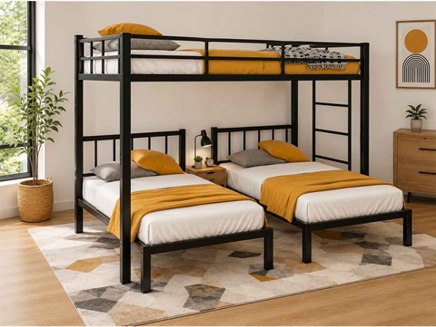 تخت سه نفره فلزی دو طبقه S2800